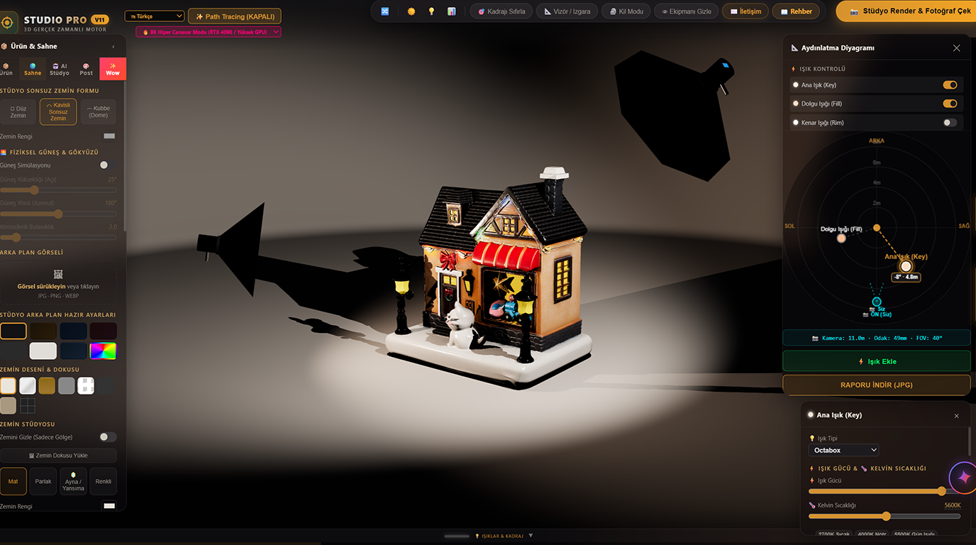 Studio Pro V11 Canlı 3D Arayüzü
